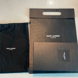 YSL Monogram Large Wallet on Chain in Grained Leather